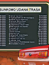 Baner z informacjami o trasie koncertowej.