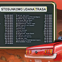 Baner z informacjami o trasie koncertowej.