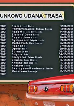 Baner z informacjami o trasie koncertowej.