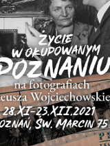 Czarno-biała fotografia i informacje o wydarzeniu.