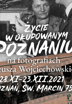 Czarno-biała fotografia i informacje o wydarzeniu.