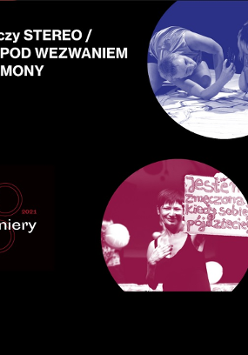 Na czarnym tle zdjęcia artystów i nazwa wydarzenia.