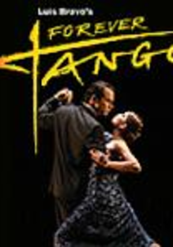 Na grafice para tańcząca tango. Nad nimi żółty napis Forever Tango.
