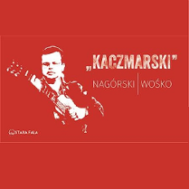 NA czaerwonym tle nazwa wydarzenia i rycina z wizerunkiem Kaczmarskiego.
