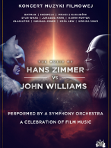 Baner z nazwą wydarzenia i wizerunkami Batmana i Darta Wadera.