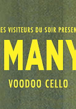 Na zielonym tle żółty napis "Imany - voodoo cello"