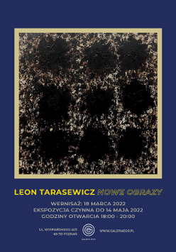 Baner prezentuje jedną z prac artysty i informacje o nazwie i terminie wystawy.