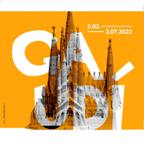 Na żółtym tle fragment katedry w Barcelonie jako grafika. Poza tym nazwa i daty wydarzenia.