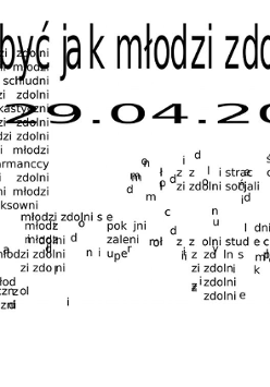 Baner z nazwą kolektywu. W tle rozstrzelone napisy maszynowe.