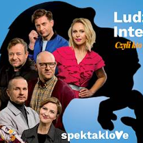 Zdjęcia aktorów występujących w spektaklu i nazwa wydarzenia.