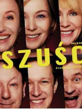 Zdjęcia aktorów występujących w spektaklu i nazwa wydarzenia.