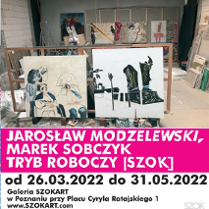 Baner z informacjami o wystawie.