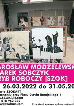 Baner z informacjami o wystawie.