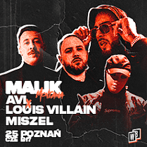 Baner z informacjami o wydarzeniu i zdjęciami artystów.