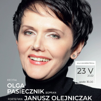 Zdjęcie artystki i nazwa wydarzenia.