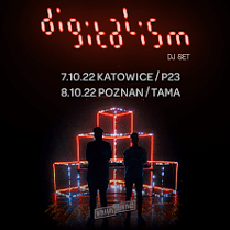 Baner ze zdjęciem czarnych postaci na tle ze świecących sześcianowych ram, nazwa wydarzenia.