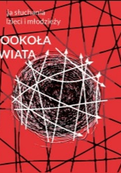 na czerwonym tle czarne linie.