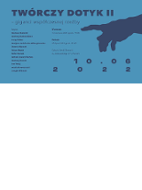 Nazwa wydarzenia i lista artystów biorących udziałw wystawie.