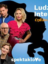 Zdjęcia aktorów występujących w spektaklu i nazwa wydarzenia.