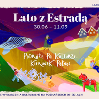 Różnokolorowy baner promujący cykl Lato z Estradą.