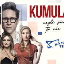 Zdjęcia aktorów występujących w spektaklu i nazwa wydarzenia.