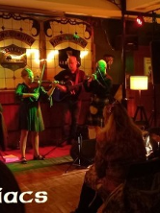 Zdjęcie zespołu na scenie w trakcie koncertu.