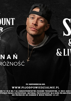 Zdjęcie artysty i nazwa wydarzenia.