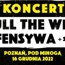 Baner promujący wydarzenie z nazwami zespołów.