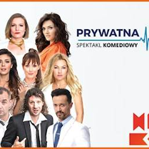 Zdjęcia aktorów występujących w spektaklu i nazwa wydarzenia.