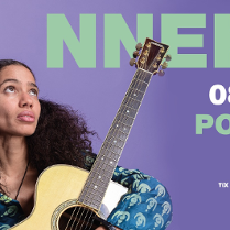 Baner promujący wydarzenie. Nazwa wydarzenia i zdjęcie artystki.