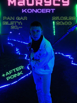 Baner promujący wydarzenie. Nazwa wydarzenia i zdjęcie artysty.