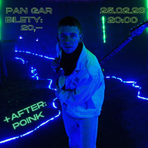 Baner promujący wydarzenie. Nazwa wydarzenia i zdjęcie artysty.