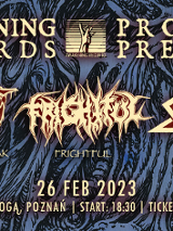 Baner promujący wydarzenie. Nazwa wydarzenia i lista artystów.