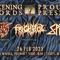 Baner promujący wydarzenie. Nazwa wydarzenia i lista artystów.