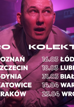 Baner promujący wydarzenie. Nazwa wydarzenia i zdjęcie artysty.