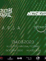 Baner promujący wydarzenie. Nazwa wydarzenia i lista artystów.