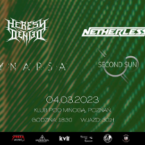 Baner promujący wydarzenie. Nazwa wydarzenia i lista artystów.