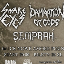 Baner promujący wydarzenie. Nazwa wydarzenia i lista artystów.