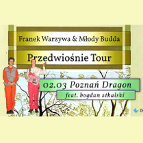 Baner promujący wydarzenie. Nazwa wydarzenia i zdjęcie artystów.