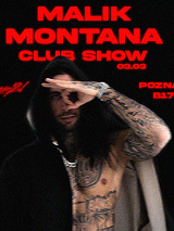 Baner promujący wydarzenie. Nazwa wydarzenia i zdjęcie artysty.