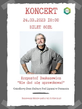 Baner promujący wydarzenie. Nazwa wydarzenia i zdjęcie artysty.