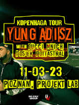 Baner promujący wydarzenie. Nazwa wydarzenia i zdjęcie artysty.