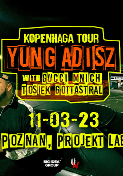 Baner promujący wydarzenie. Nazwa wydarzenia i zdjęcie artysty.