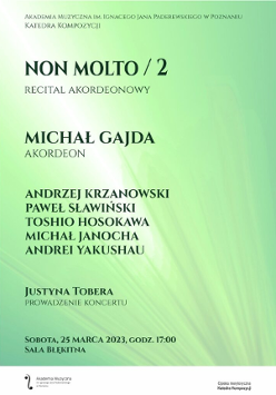 Baner promujący wydarzenie. Nazwa wydarzenia i lista artystów.