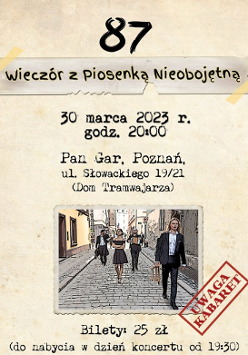 Baner promujący wydarzenie. Nazwa wydarzenia i zdjęcie artystów.