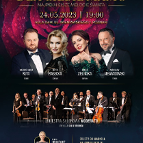 Baner promujący wydarzenie. Nazwa wydarzenia i zdjęcie artystów.