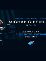 Baner promujący wydarzenie. Nazwa wydarzenia i zdjęcie artysty.