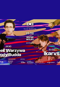 Baner promujący wydarzenie. Nazwa wydarzenia i zdjęcie artystów.