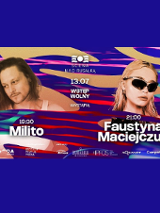 Baner promujący wydarzenie. Nazwa wydarzenia i zdjęcie artystów.