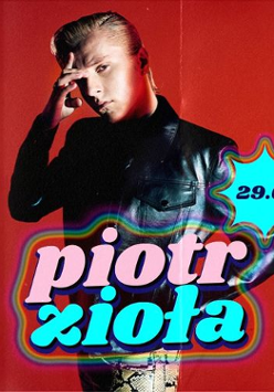 Baner promujący wydarzenie. Nazwa wydarzenia i zdjęcie artysty.